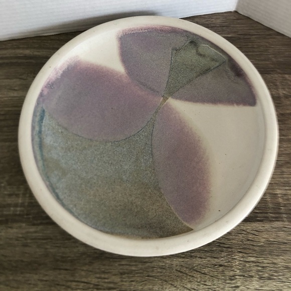 Abstract Ceramic Platter with Purple and Grey Design - Picture 13 of 15